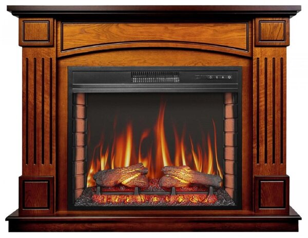 Casa Padrino Caminetto elettrico a LED Barocco Marrone 114 x 34 x h. 90,3 cm