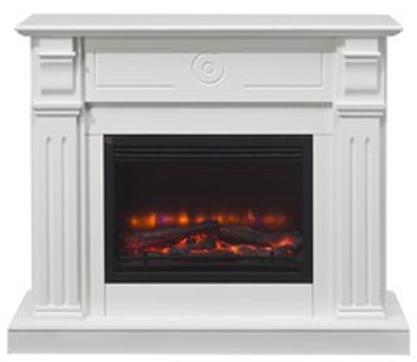 Casa Padrino caminetto elettrico bianco stile antico barocco art nouveau L 110 x H 95 x P 34 cm - caminetto elettrico - caminetto da salotto