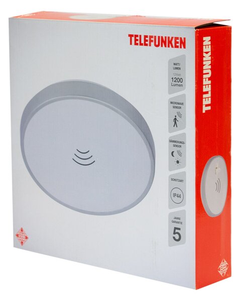 Lampada da soffitto a LED con sensore di movimento e sensore di luce diurna Ø29cm 12W Telefunken