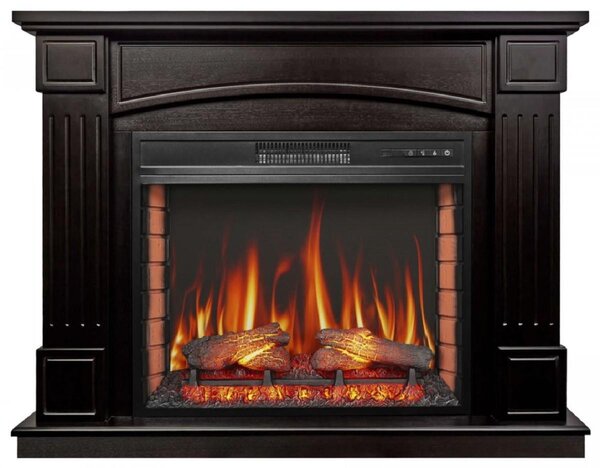 Casa Padrino Barock LED Caminetto elettrico Schwarz 114 x 34 x H. 90,3 cm