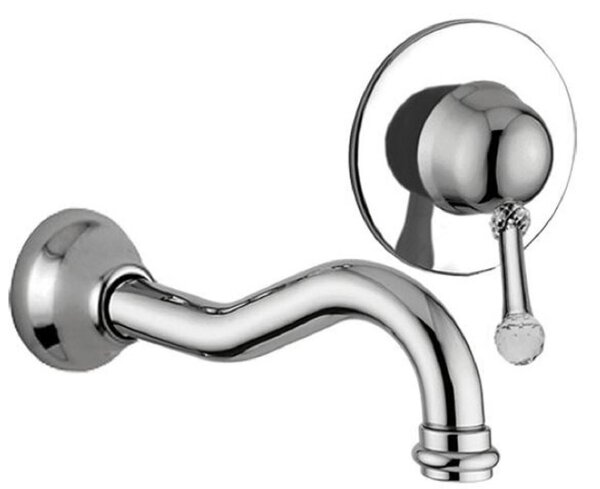 Casa Padrino rubinetto per lavabo a 2 fori con cristallo Swarovski argento - Set di rubinetti per lavabo - Miscelatore e rubinetto monocomando - Accessori da bagno nostalgici
