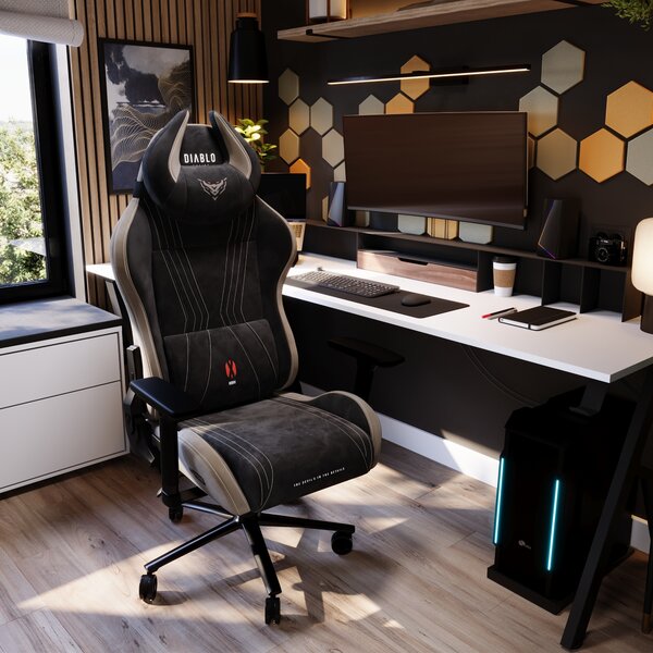 Sedia gaming in tessuto Diablo X-Horn 2.0, Normal Size, Camel Black