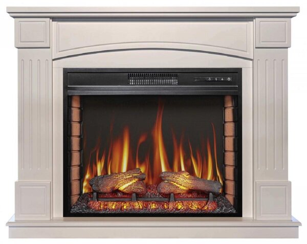 Casa Padrino Caminetto elettrico barocco LED bianco 114 x 34 x h. 90,3 cm