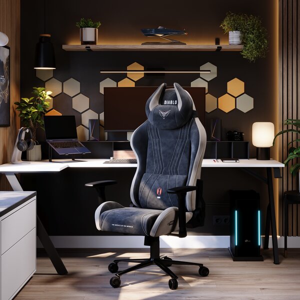 Sedia gaming in tessuto Diablo X-Horn 2.0, Normal Size, Camel Black