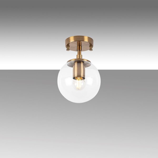 Plafoniera color ottone con paralume in vetro ø 15 cm Atmaca – Opviq lights