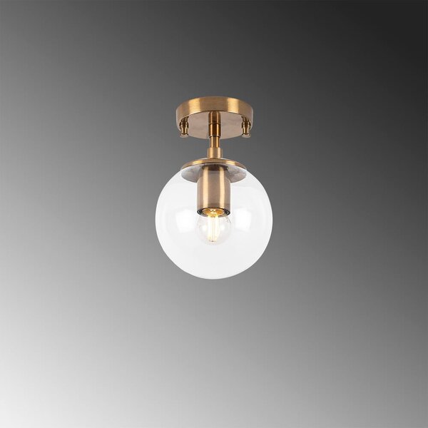 Plafoniera color ottone con paralume in vetro ø 15 cm Atmaca – Opviq lights