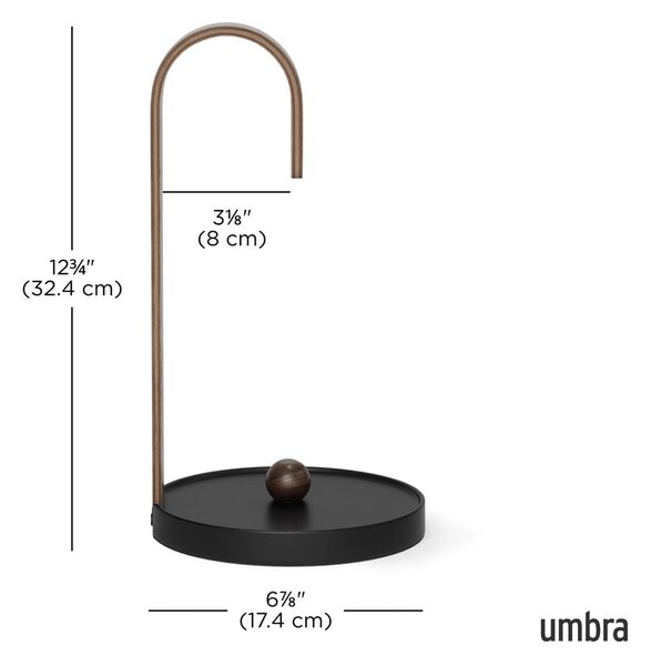 Portarotolo da cucina verticale in legno nero ø 17 cm Bellwood – Umbra