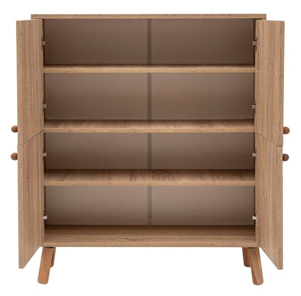 Mobiletto in rovere decorato in colore naturale 95x111 cm Multilux - Kalune Design