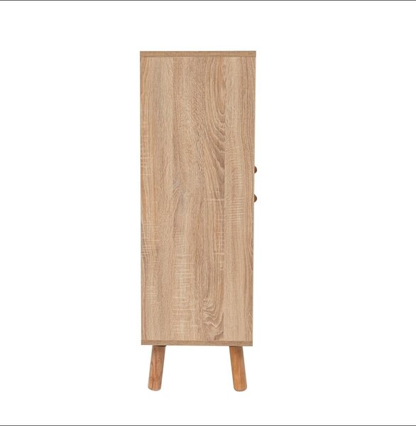 Mobiletto in rovere decorato in colore naturale 95x111 cm Multilux - Kalune Design