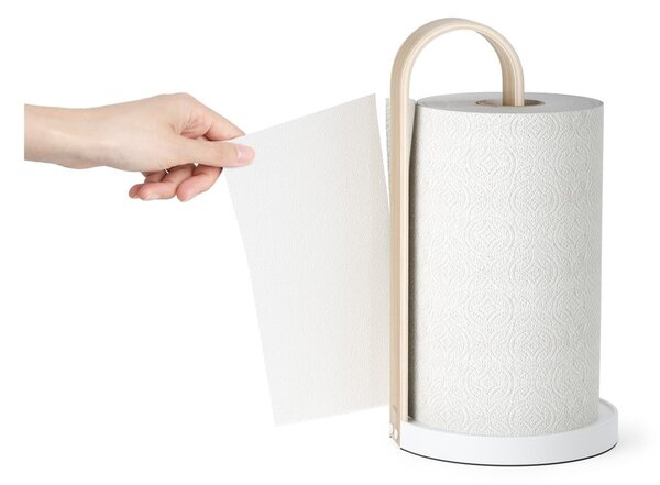 Portarotolo da cucina verticale in legno bianco ø 17 cm Bellwood – Umbra