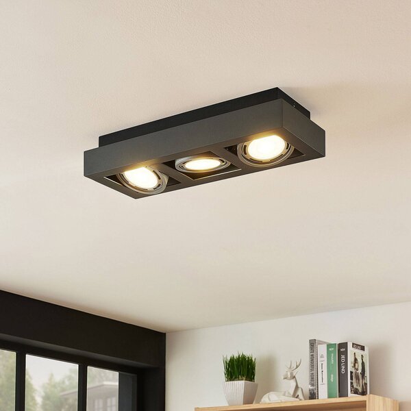 Plafoniera soffitto Ronka Arcchio, dimmerabile, Nero, Soggiorno / Sala da pranzo, Alluminio, Moderno, Plafoniera