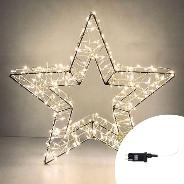 Stella luminosa 25cm 300 Led in metallo Bianco Caldo Wisdom