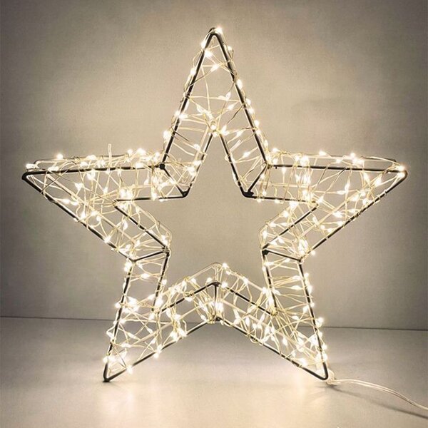 Stella luminosa 25cm 300 Led in metallo Bianco Caldo Wisdom