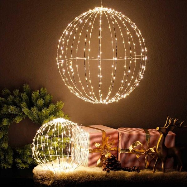 Sfera luminosa 3D 30cm 120 Led in metallo Bianco Caldo Wisdom