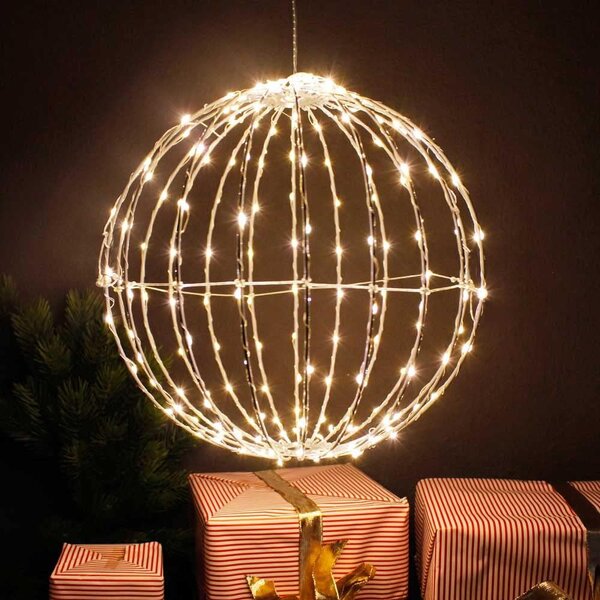 Sfera luminosa 3D 30cm 120 Led in metallo Bianco Caldo Wisdom
