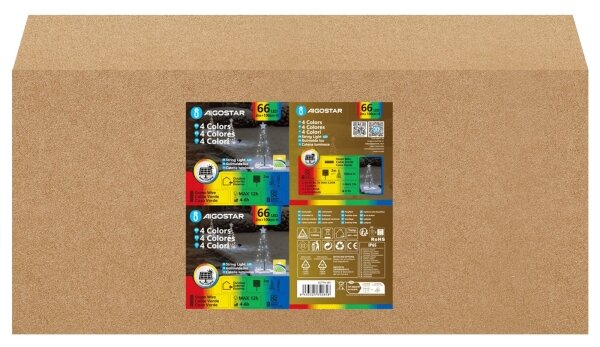 Aigostar - Decorazione natalizia solare a LED/0,59W/3,7V 100 cm IP65 multicolore