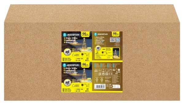 Aigostar - LED Decorazione natalizia solare LED/0,59W/3,7V 100 cm IP65 bianco caldo