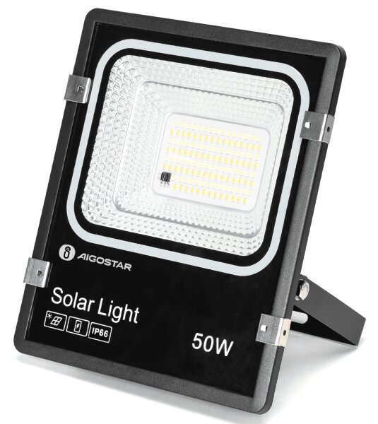 Aigostar -LED Proiettore solare LED/50W/3,2V 1200mAh 3000K/4000K/6500K IP66 + telecomando