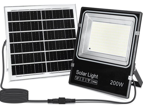 Aigostar-LED Proiettore solare LED/200W/3,2V 3600mAh 3000K/4000K/6500K IP66 + telecomando