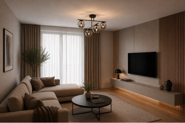 BRILAGI - Lampadario a plafone DIOR 4xE27/60W/230V nero/grigio fumo