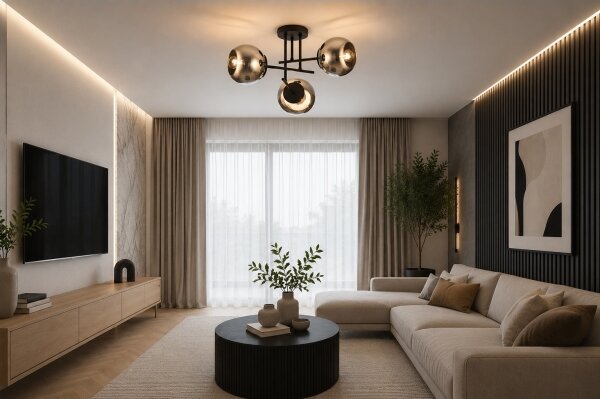 BRILAGI - Plafoniera a soffitto DIOR 3xE27/60W/230V nero/grigio fumé