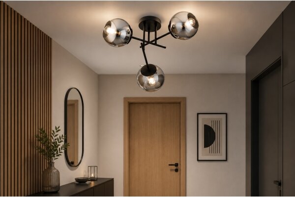 BRILAGI - Plafoniera a soffitto DIOR 3xE27/60W/230V nero/grigio fumé