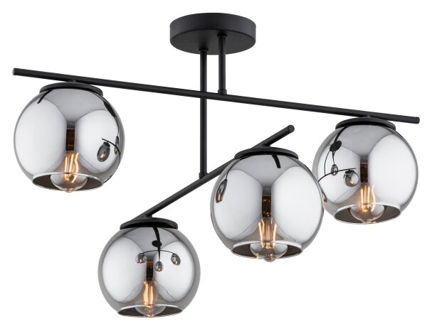 BRILAGI - Lampadario a plafone DIOR 4xE27/60W/230V nero/grigio fumo