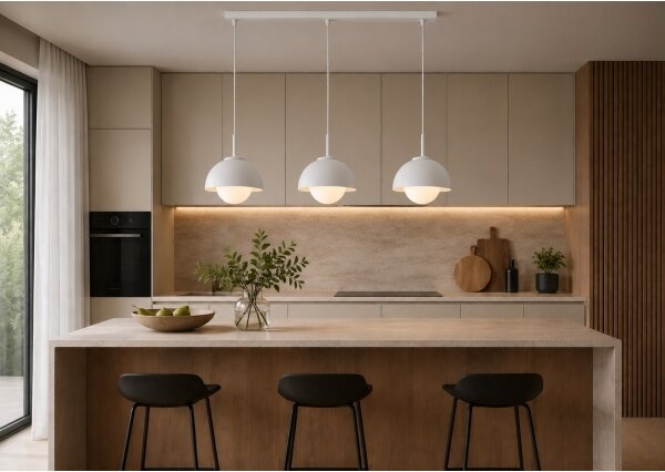 BRILAGI - Lampadario a sospensione con cavo COSMO 3xE27/60W/230V bianco/oro