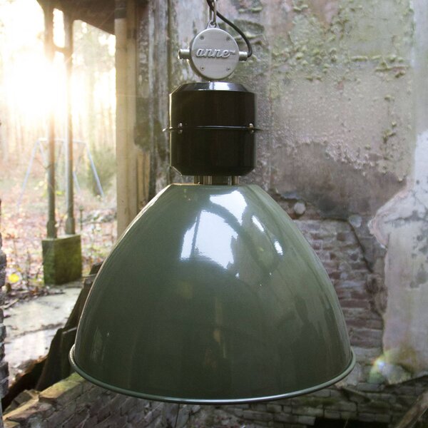 Steinhauer Lampada a sospensione Frisk, dimmerabile, Verde, Soggiorno / Sala da pranzo, Metallo, Industriale, Lampada a sospensione