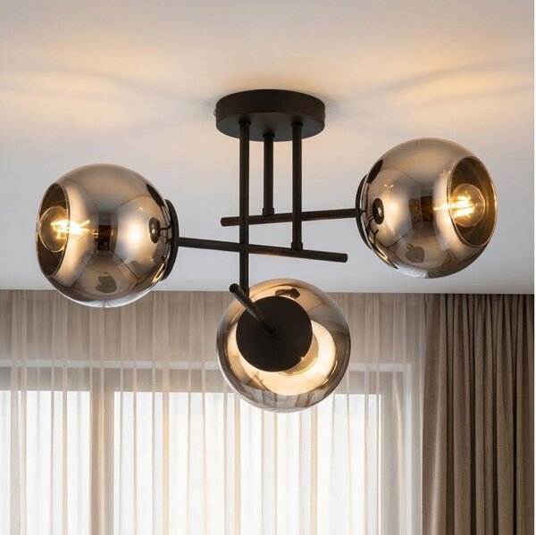 BRILAGI - Plafoniera a soffitto DIOR 3xE27/60W/230V nero/grigio fumé