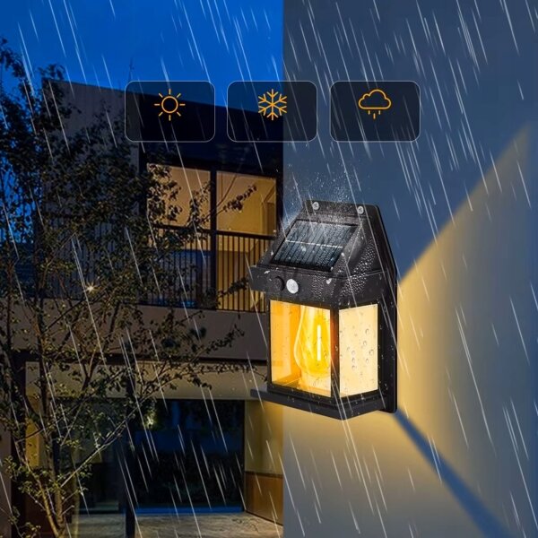 Lampada da parete solare LED con sensore LED/3,7V 600 mAh IP44 nera