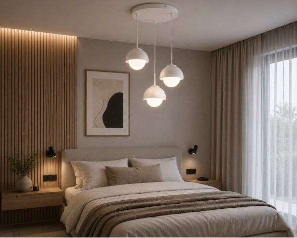 BRILAGI - Lampadario a sospensione con cavo COSMO 3xE27/60W/230V bianco/oro