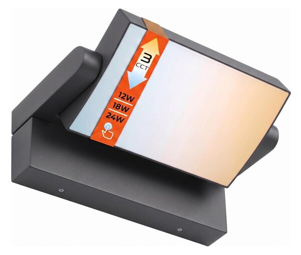 LED Stm applique da parete per esterni LED/12/18/24W/230V 3000/4000/6500K IP54 nero