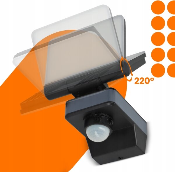 Proiettore LED con sensore di movimento e sensore crepuscolare LED/24W/230V 4200K IP54 nero