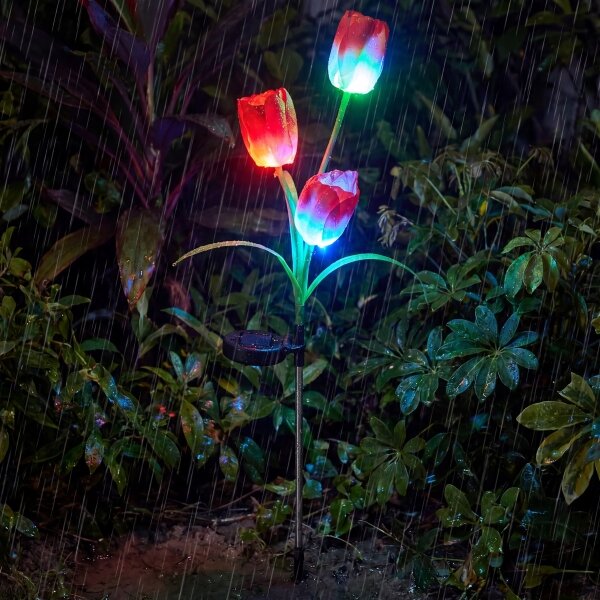 Lampada decorativa solare LED RGB 3xLED/3,7V 200 mAh IP44 tulipano