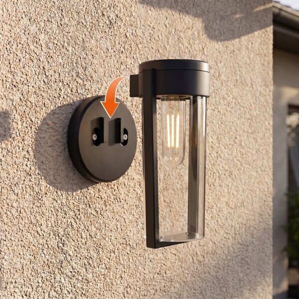 Lampada da parete solare a LED 1W/3,7V 500 mAh IP65 nero