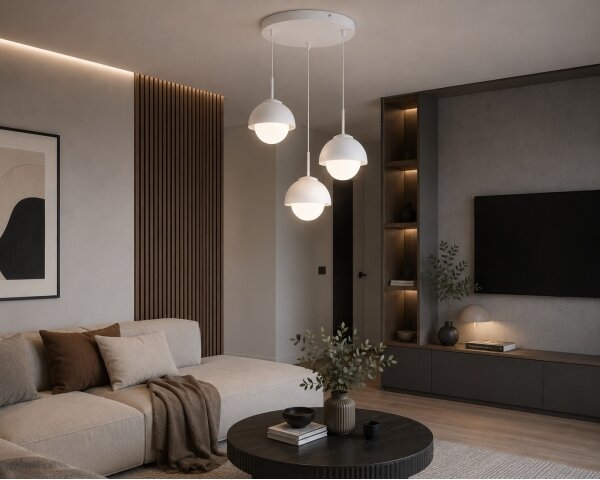 BRILAGI - Lampadario a sospensione con cavo COSMO 3xE27/60W/230V bianco/oro