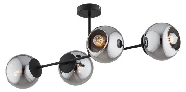 BRILAGI - Lampadario a montaggio superficiale DIOR 4xE27/60W/230V nero/grigio fumé