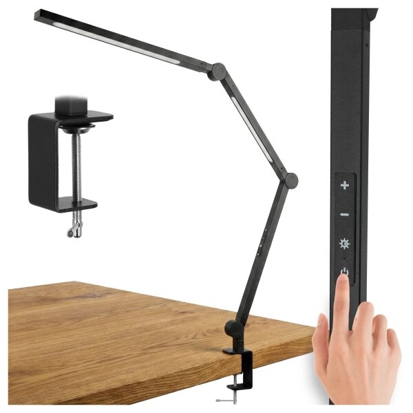 Lampada da tavolo flessibile dimmerabile a sfioramento con morsetto LED/12W/230V nera