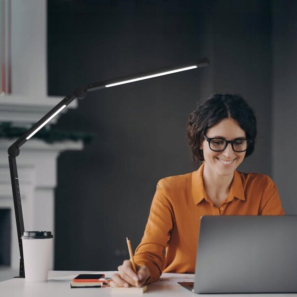 Lampada da tavolo flessibile dimmerabile a sfioramento con morsetto LED/12W/230V nera