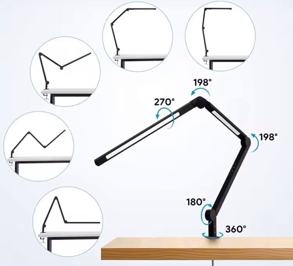 Lampada da tavolo flessibile dimmerabile a sfioramento con morsetto LED/12W/230V nera