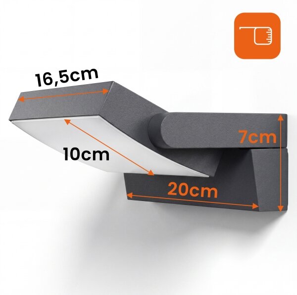 LED Stm applique da parete per esterni LED/12/18/24W/230V 3000/4000/6500K IP54 nero