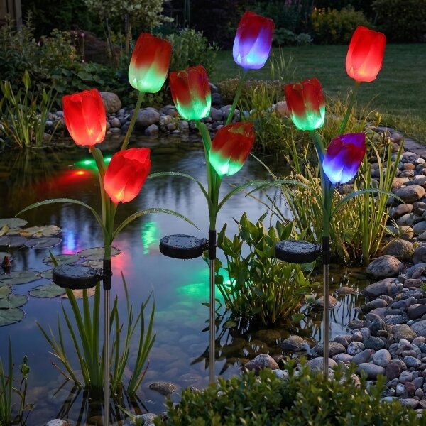 Lampada decorativa solare LED RGB 3xLED/3,7V 200 mAh IP44 tulipano