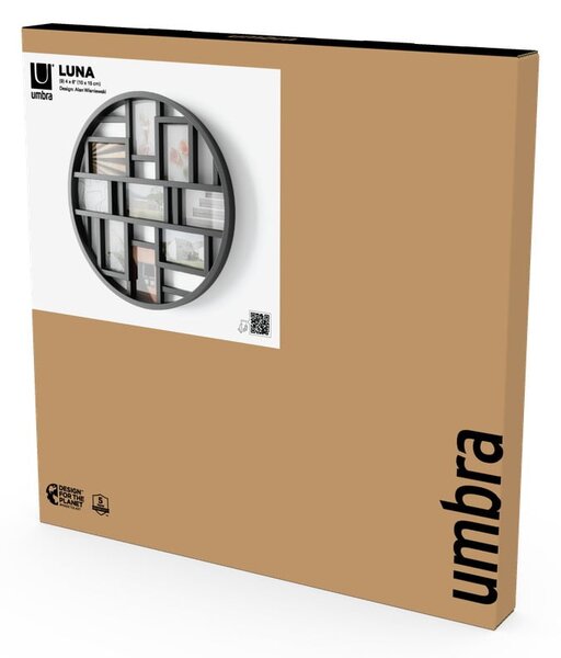 Cornice da parete in plastica nera Luna - Umbra