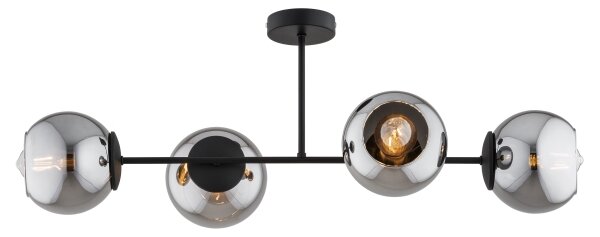 BRILAGI - Lampadario a montaggio superficiale DIOR 4xE27/60W/230V nero/grigio fumé
