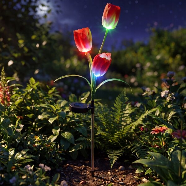 Lampada decorativa solare LED RGB 3xLED/3,7V 200 mAh IP44 tulipano