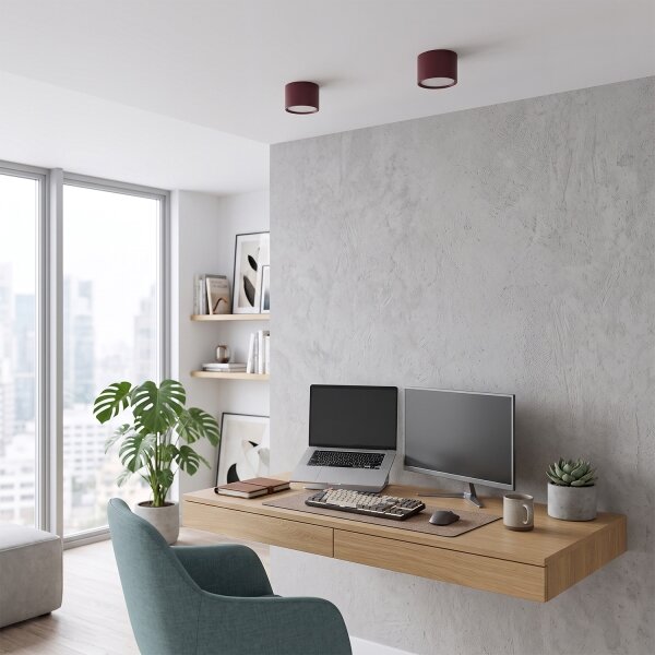 BRILAGI - Faretto SMOOTH 1xGX53/15W/230V 60x82 mm bordeaux