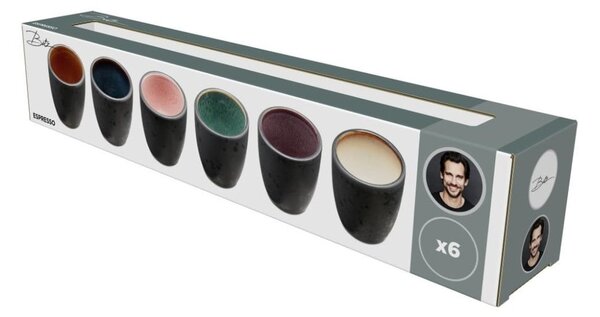 Tazzine in set per espresso nere in ceramica 6 pz 100 ml Gastro Black/Mix – Bitz