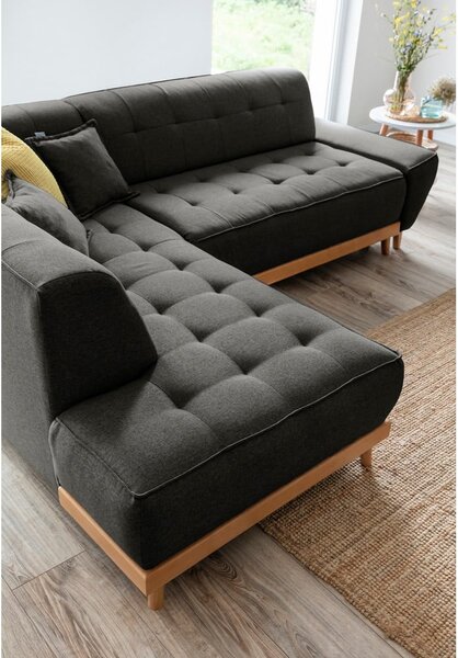 Divano letto angolare grigio scuro L, angolo sinistro Dazzling Daisy - Miuform