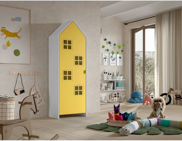 Armadio per bambini giallo/bianco 58x172x37 cm Casami Bruges – Vipack